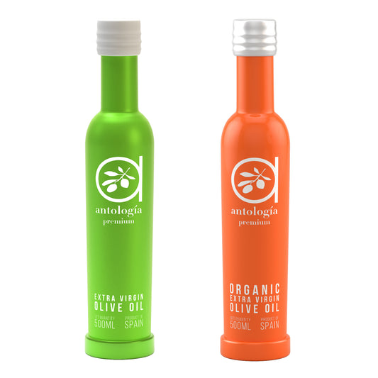 二本セット ピクアル種とアルベキナ種 (アントロジア) オリーブオイル エキストラバージン ポリフェノール3倍. 酸度 0.1. スペイン