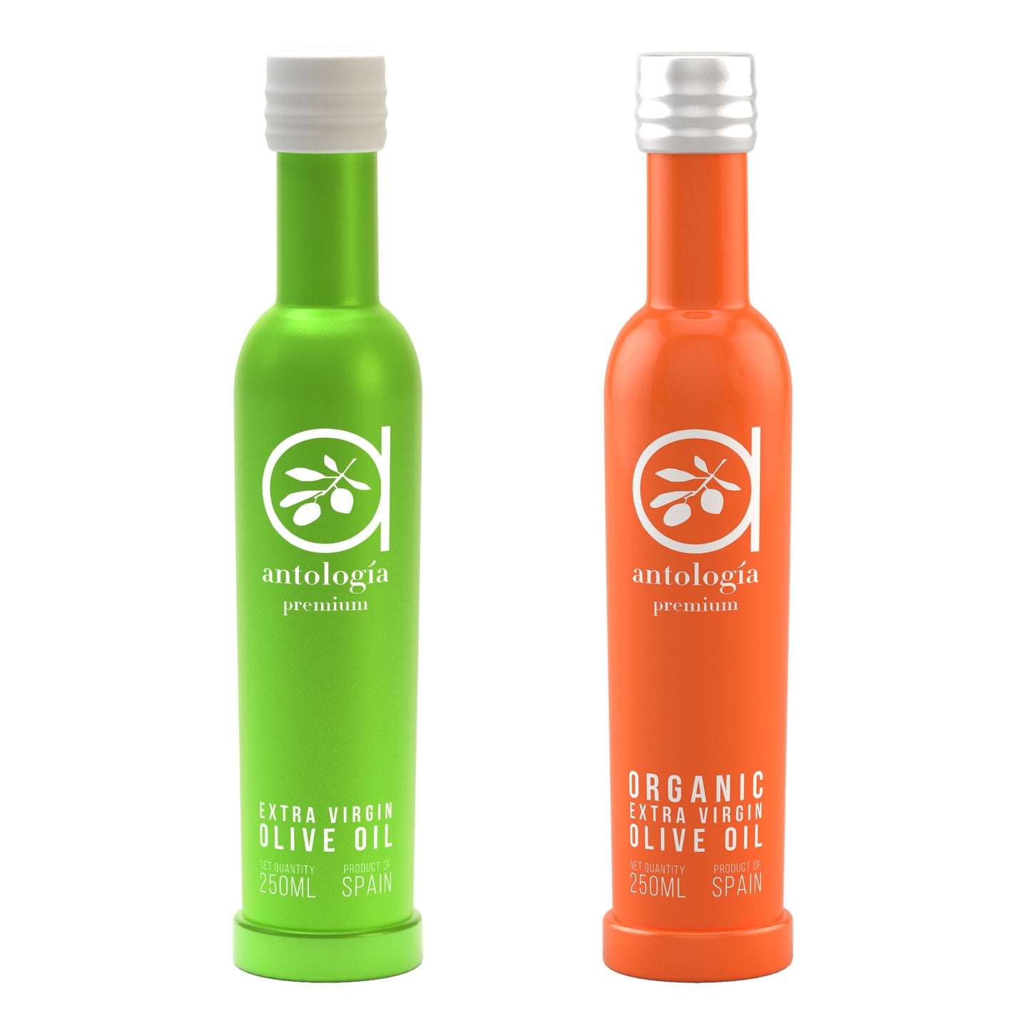 Set 2 bottles. Variety Picual and Organic Arbequina. Antología Olive Oil Extra Virgin Polyphenols 3x. Acidity 0.1. Spain